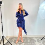 Vestido azul satin Talla S