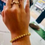 Pulsera rodio perlas doradas