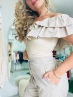 Body nude con arandela en popelina – elegante, fresco y atempora - Imagen 3