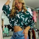 verde esmeralda en seda Milán con estampado blanco – elegante y ajustable