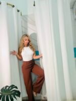 Pantalón Noches de Viena — semi-stretch, bota recta y estilo atemporal tallas 6 y 8 - Imagen 2