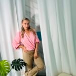 Blusa cruzada rosada talla única