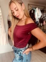 Body vino tinto cuello bandeja en doble licra — elegante, cómodo y en tendencia - Imagen 2