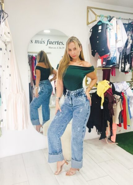 Body verde esmeralda cuello bandeja en doble licra — elegante y ajustado