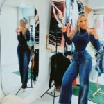 Jean de brillos stretch tiro alto — moderno y favorecedor tallas 6 , 8 ,10,