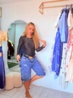 Body Sin Costuras (Seamless) Cuello Redondo y Manga Larga - Negro Esencial