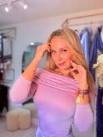 Body Mujer Cuello Bandeja y Manga Larga - Lila Delicado - Imagen 3