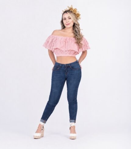 Blusa en arandelas puedes ajustar el largo más corta o más larga