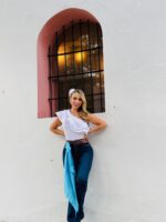 Blusa arandela tela tafetán tallas s m l