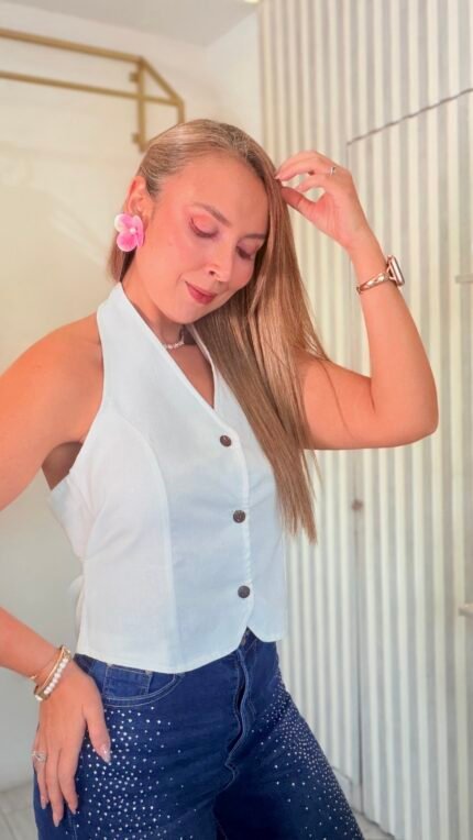 Chaleco en lino, talla única