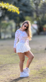Body de corazones, mini talla, única manga, larga tela elástica - Imagen 2