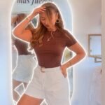 Short blanco con correa incluida, tallas, SML, Telas dril strech