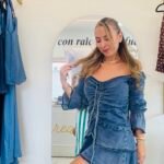 Vestido en tela Jean Stretch, cremallera posterior largo ajustable talla s m