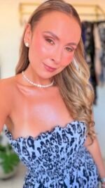 Vestido animal print ajustable y enresortado