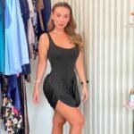 Vestido negro, elástico, talla, M pegado