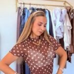 Blusa maya tex talla única café de puntos